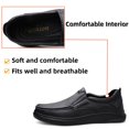 thumbnail image 2 of Men's Slip On Loafers Casual Leather Dressy Work Shoes Comfortable Soft Lightweight Walking Office Driving Fashion Shoes Black 9 US, 2 of 7