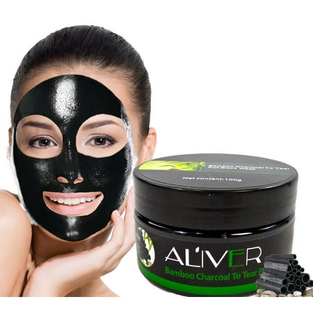 Black Bamboo Charcoal Peal Off Face Mask - Deep Cleansing Blackhead Removal - Whitehead Acne Opens Clogged Pores Leaves Face Soft and