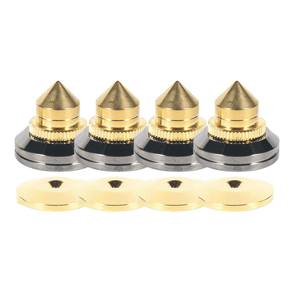 4 Piezas de 28 X 25 mm para Soporte de Altavoz, Almohadillas para los Pies, Caja de Altavoz de Cobre Puro, Clavos Cónicos para el Suelo, Color Plateado