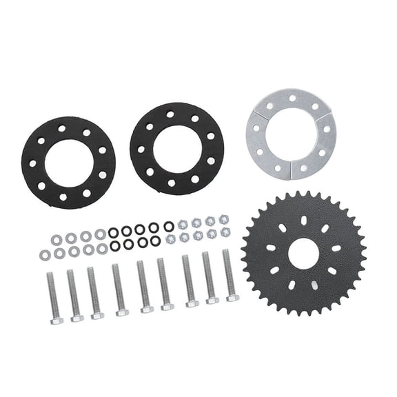 36 Teeth Flat Sprocket, 9 Bolt Easy Installation Wear Resistant Rear Sprocket With Adapter Mount For 2 Stroke For Motorized