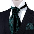 thumbnail image 2 of Conjunto de corbatas Barry.Wang Ascot de seda verde oscuro, 126 cm, formal, 2 of 6