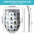 thumbnail image 5 of 12oz Stemless Wine Tumblers White Bigfoot and Pine Tree Pattern Vacuum Insulated Stainless Steel Travel Tumbler Cups Mug with Lid and Straw for Champaign,Cocktail,Beer with Cleaning Brush, 5 of 5