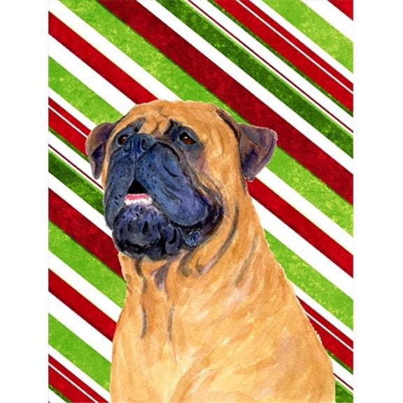 11 x 15 In. Mastiff Candy Cane Holiday Christmas Flag, Garden Size