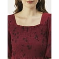 thumbnail image 6 of DressBerry Women’s Printed Poly Georgette Sweetheart Neck Puff Elbow Sleeves Calf Length Light Weighted Tiered Hem Casual&nbsp;Summerwear Beachwear Partywear All Purpose One Piece Dress, 6 of 7