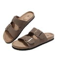thumbnail image 3 of Pennysue Women's Cork Footbed Slide Sandals Light Brown Adjustable Buckle Slipper Shoes with Arch Support 8M, 3 of 8
