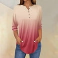 thumbnail image 2 of Womens Tops 3/4 Length Sleeve Tops Neck Casual Print Tunic T Shirts Three Quarter Length Tops Blouses For Women, 2 of 5