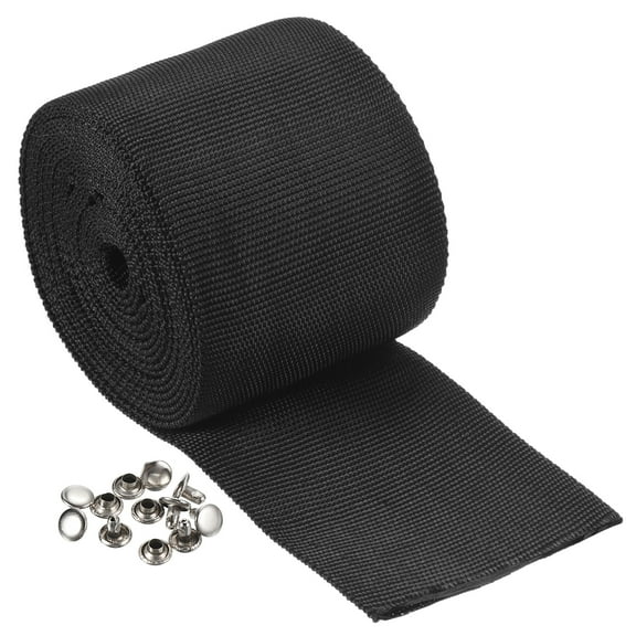 Uxcell 10Ft Polyester Rope Protector Sleeve 70mm Width Cable Lines Protective Cover, Black