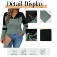 thumbnail image 5 of SIEANE Women's Plus-Size Casual Street Style V-Neck Long Sleeve Fall Matching Ribbed Knit Hooded Top 1X-4X, 5 of 7