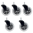 thumbnail image 1 of Terraxo 5 Pcs Roues de Chaise de Bureau Remplacement Roues Universelles Pivotantes pour Maison Bureau Roulettes de Chaise en Caoutchouc Silencieuses Roulettes Robustes 2,5 Pouces, 1 of 8