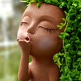 thumbnail image 2 of Face Head Plant Flower Pot, Kissing Girl Flowerpot, Lady Head Flower Pot, Female Kiss Faces Small Resin Art Succulent Pots for Indoor Outdoor Plants, 2 of 4