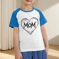 thumbnail image 4 of Atogsazn Toddler Girl Mother's Day Tshirt Kids Casual Colorblock Short Sleeve T-shirt Clothing Basic Top for Boy 03-Blue 9-10 Years, 4 of 5