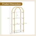 thumbnail image 3 of Costway 2 PCS Arched Bookshelf, 4-Tier Open Bookcase with Sturdy Metal Frame for Living Room Gold and White, 3 of 10