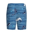 thumbnail image 5 of Gaeub Sharks on White Blue Striped Printed Men's Short Pajama Pants, Lightweight Lounge & Sleep Bottoms Keep You Cool - XX-Large, 5 of 9