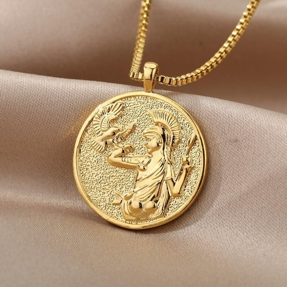 Médaille Myth Athena Artemis Collier Médaillon Hélaté, Collier Reine Médaillon pour Femmes
