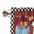 thumbnail image 5 of Kitchen Curtains 45 Inches length, Chef Window Treatment Curtain Drapes, Cartoon Red Food Cooking Black White Buffalo Check Lightweight Window Panels for Living Room Bedroom, 52"x45", 2 Panels, 5 of 7
