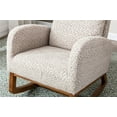 thumbnail image 4 of Rocking Chair, Upholstered High Back Comfy Accent Armchair Wooden Rocking Chair with Solid Wood Base and Thick Cushion Mid-Century Modern Fabric Glider Rocker Chair for Living Room Bedroom, 4 of 7