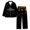 Black1, variant on Womens' Leisure Pajamas Sets for Christmas Lapel Long Sleeve Lapel Button Tops and Pants Set Full Floral Print Santa Holiday Sleepwear Set,Navy1,L