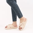 thumbnail image 7 of Ecetana House Slippers for Women Corduroy Cross Band Memory Foam Slippers Open Toe Non-Slip Home Shoes, 7 of 7