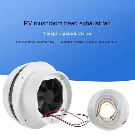 RV Roof Vent Fan - ABS UV- 12V Quiet Ceiling Exhaust for Campers and Travel Trailers