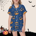 thumbnail image 2 of HNMKIU Girls 2 Piece Outfits Set Short Sleeve Printed Casual Playwear Comfortable Elastic Waist Toddler Kids Clothes For Daily Wear Ages 2 13 Navy,12-13 Years, 2 of 4