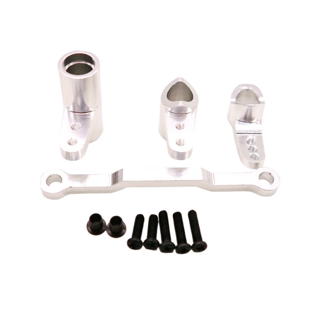 maskred High Precision Steering Servo Saver Complete For 1/16 HQ 734 OFF-Road RC Hop-ups Silver