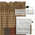 thumbnail image 3 of VHC Brands Rustic-Kitchen Curtains Ridge-Rod Pocket Cotton Hanging Loops Patchwork Plaid 16x72 Valance, Cedar Green, 3 of 5