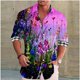 thumbnail image 3 of Camisa informal novedosa con estampado de rosas para hombre, con estampado de San Valentín, para uso diario, con solapa, manga larga, color rojo, tallas S a 5XL, envío rápido, 3 of 5