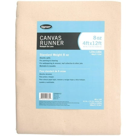 Sigman 8 oz 4' x 12' Canvas Drop Cloth