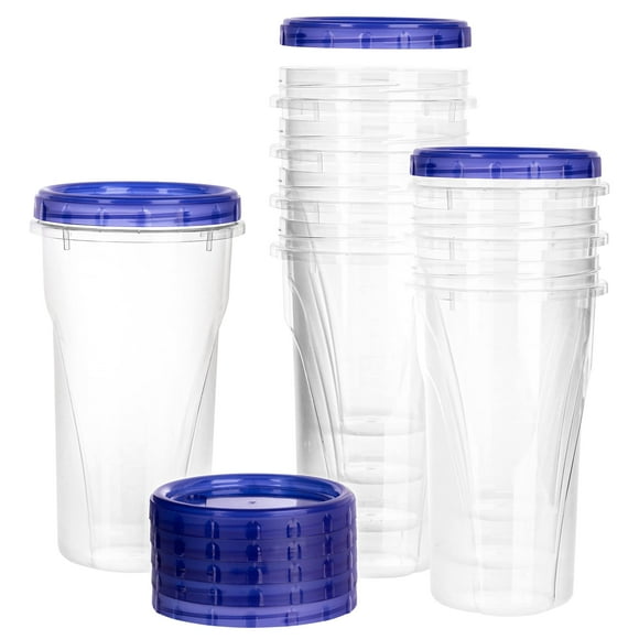 Contenedores de delicatessen PLASTICPRO Twist Top, 48 oz (1400 ml), paquete de 8