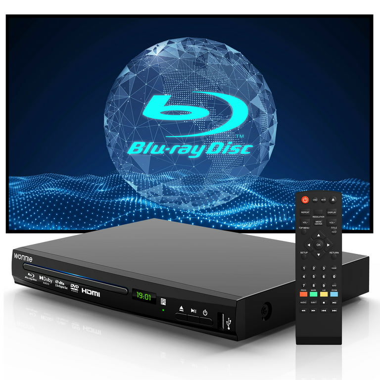 Awakening blåhval trist WONNIE Blu Ray DVD Player for TV, Portable Blu Ray Player with HDMI/AV/Coaxial  Output, 1080P Full HD CD Player, Support Region A1 Blu Ray, USB Input,  Built-in PAL/NTSC System - Walmart.com