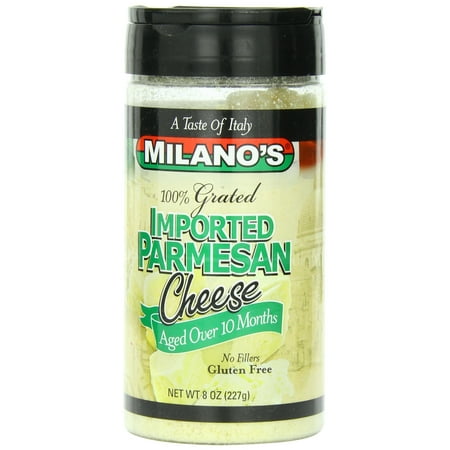 Milano's Parmesan Cheese Jars, Imported Grated, 8