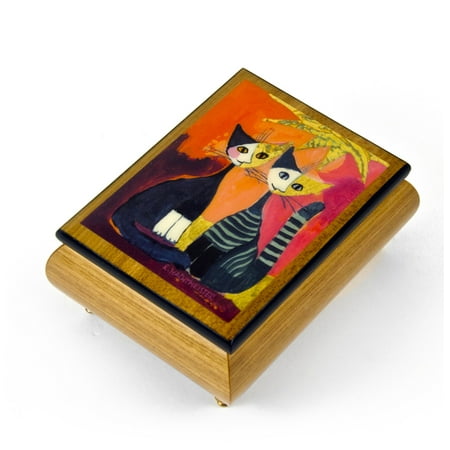 Handcrafted Italian Ercolano Musical Jewelry Box - "Together" By Rosina Wachtmeister - Where Have All the Flowers Gone