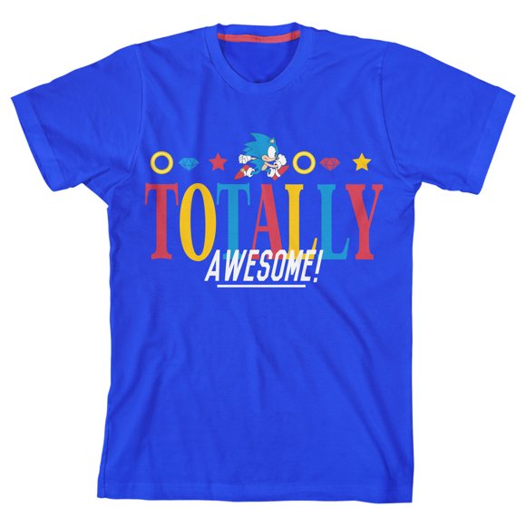 Sonic the Hedgehog Totalement Génial! Tee-Shirt Graphique Bleu Royal pour Jeunes - Grand