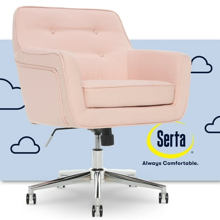 UPC: 0887909056211 | Serta Ashland Fabric Mid Back Home Office Chair with Arms  250 lb. Capacity  Blush Pink