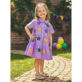 thumbnail image 3 of BemeyourBBs Toddler Baby Girl Mardi Gras Dress Outfit Spring Summer Carnival Clothes Short Sleeve Button Down Lapel Neck Star Embroidery Dress Playwear, 3 of 8