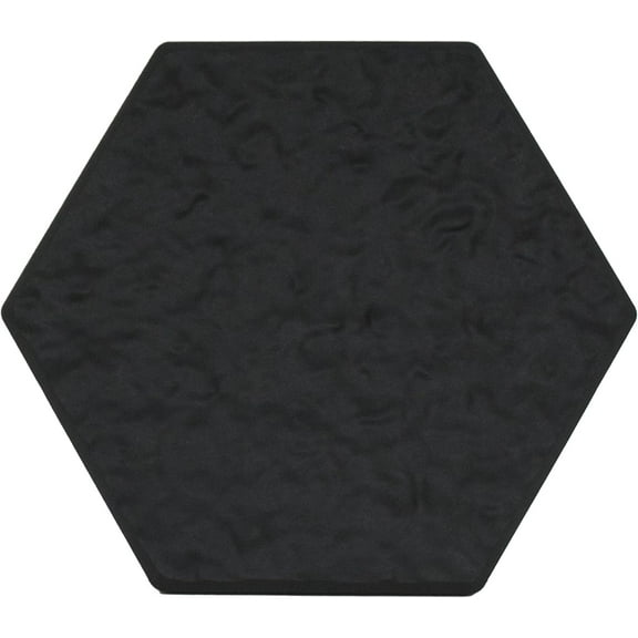 10-Pack 15”x13” Fake Stomp Rubber Stepping Stones, Hexagon, Black – Reversible Non-Slip Outdoor Faux Decorative Set for Landscaping – DIY Decor for Walkways & Yard Pathways
