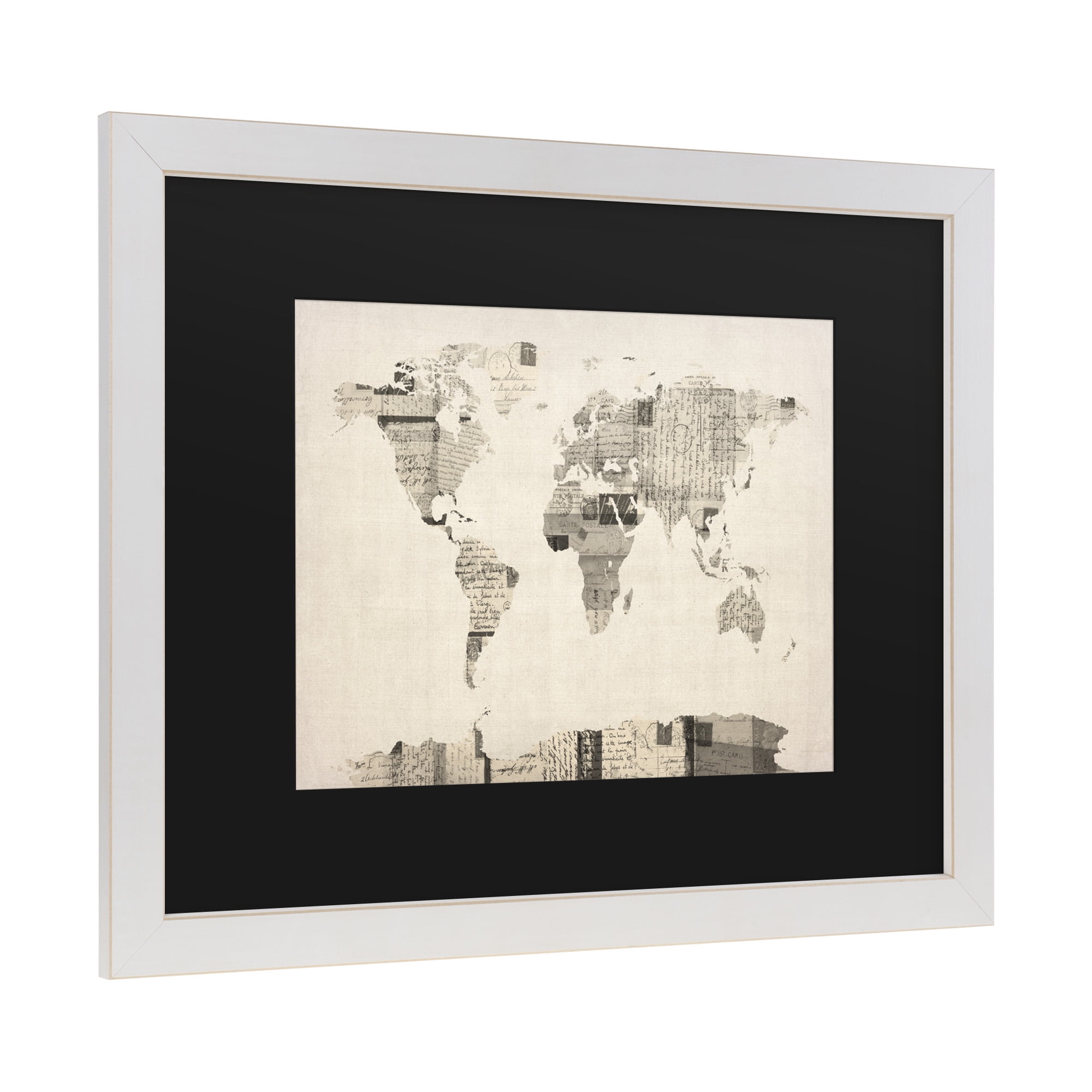 Trademark Fine Art 'Vintage Postcards World Map' Canvas Art by Michael Tompsett