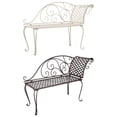 thumbnail image 3 of vidaXL Patio Chaise Lounge Outdoor Garden Bench with Backrest Steel Antique, 3 of 12