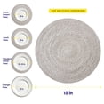 thumbnail image 4 of Two Tone Cotton 15" Round Woven Placemat Sets, 4-Pack Grey, 4 of 7