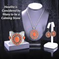 thumbnail image 4 of Howlite Jewelry Sets for Women - Turquoise Inspired Western Cowgirl Accessories - Statement Boho Necklace Earrings & Cuff Bracelet Set Beach Necklaces Costume Jewelry Orange Christmas Gifts, 4 of 6