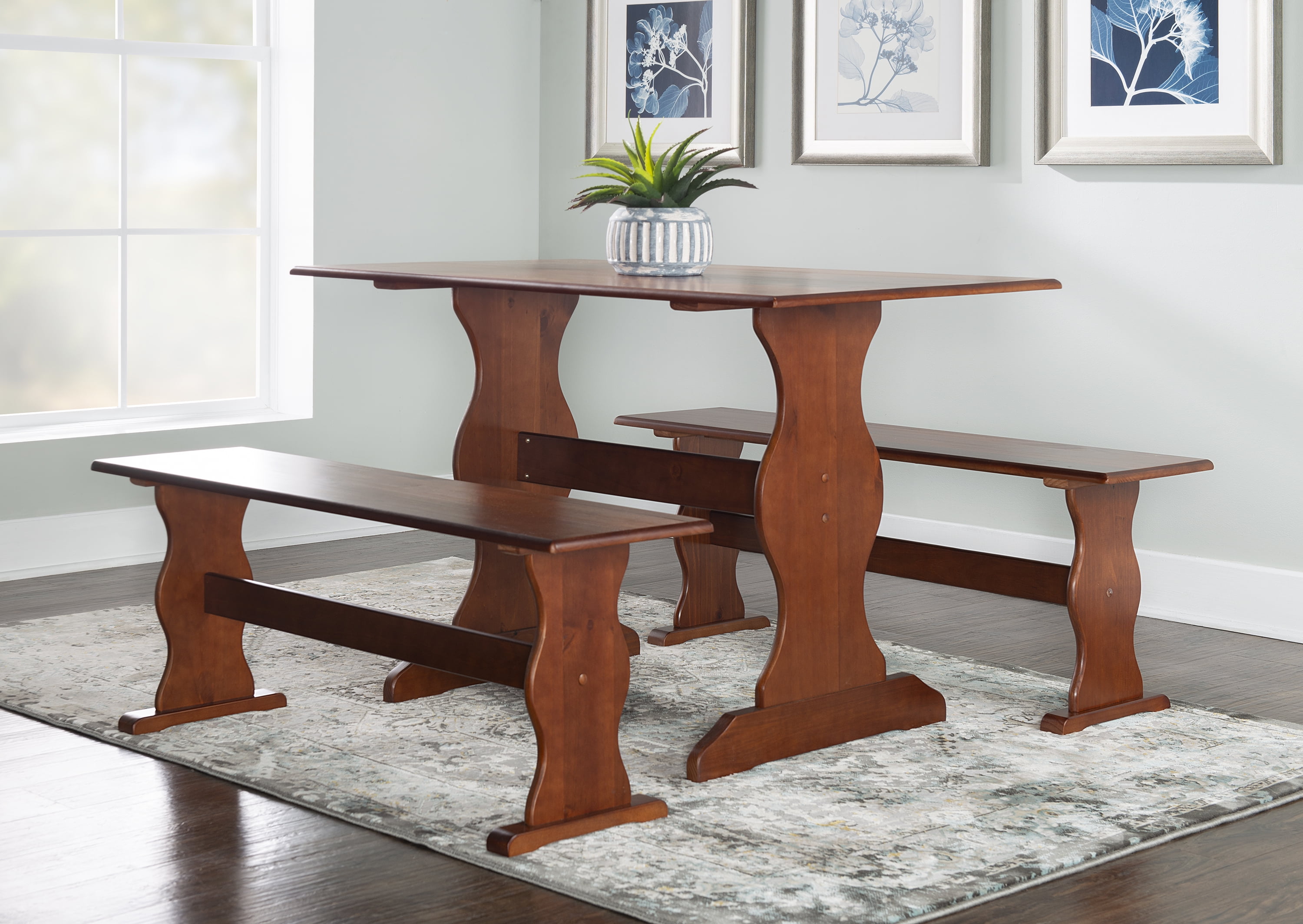 Linon Chelsea Wood Dining Table in Walnut