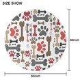 thumbnail image 6 of Paw Prints and Bones Round Tablecloth 60"x60",Wrinkle Wipeable Table Cloth for Kitchen Dining Room Picnic Patio Party, 6 of 6