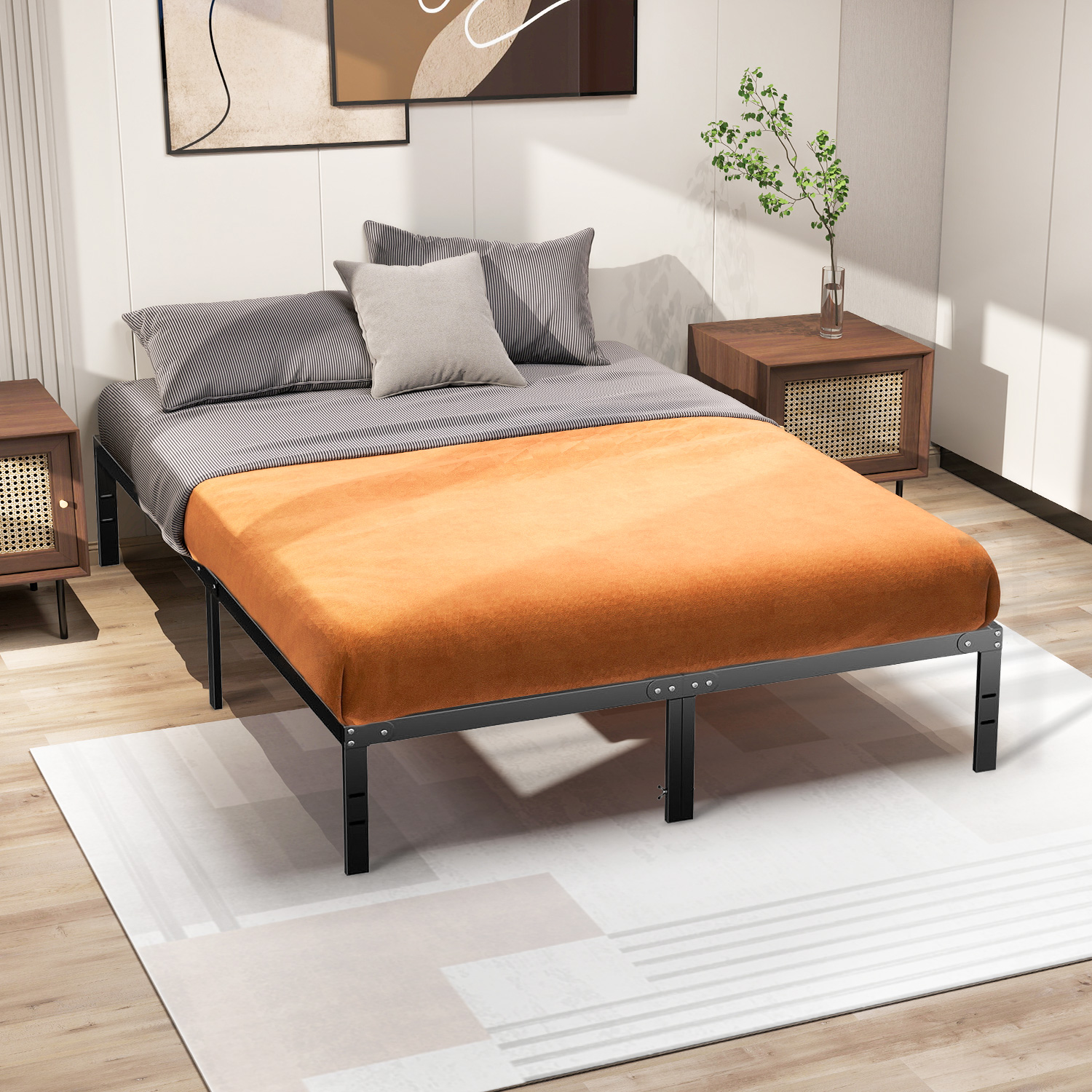 Taoset Full Size Metal Platform Bed Frame, 14 Inch, Black photo 7