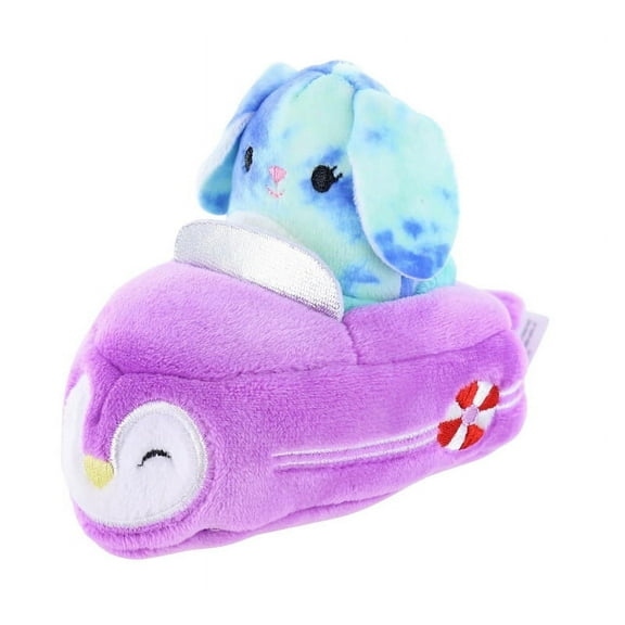 Squishmallows Squishville! Tie-Dye Bunny & Vehicle Mini Plush