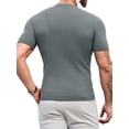 thumbnail image 3 of Men Short Sleeved Slim Funnel Neck Knit Pullover Tops, 3 of 5