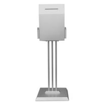 Steel Ballot Box for Floor, with (2) 4.5-inch Brochure Pockets, 45-inch-tall Suggestion Box Stand - Silver (YCHL402SLV)