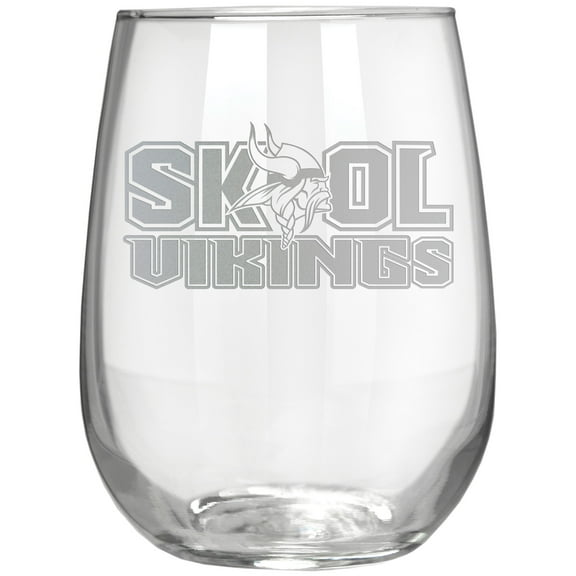 Minnesota Vikings Etched 17oz. Rally Cry Stemless Wine Glass