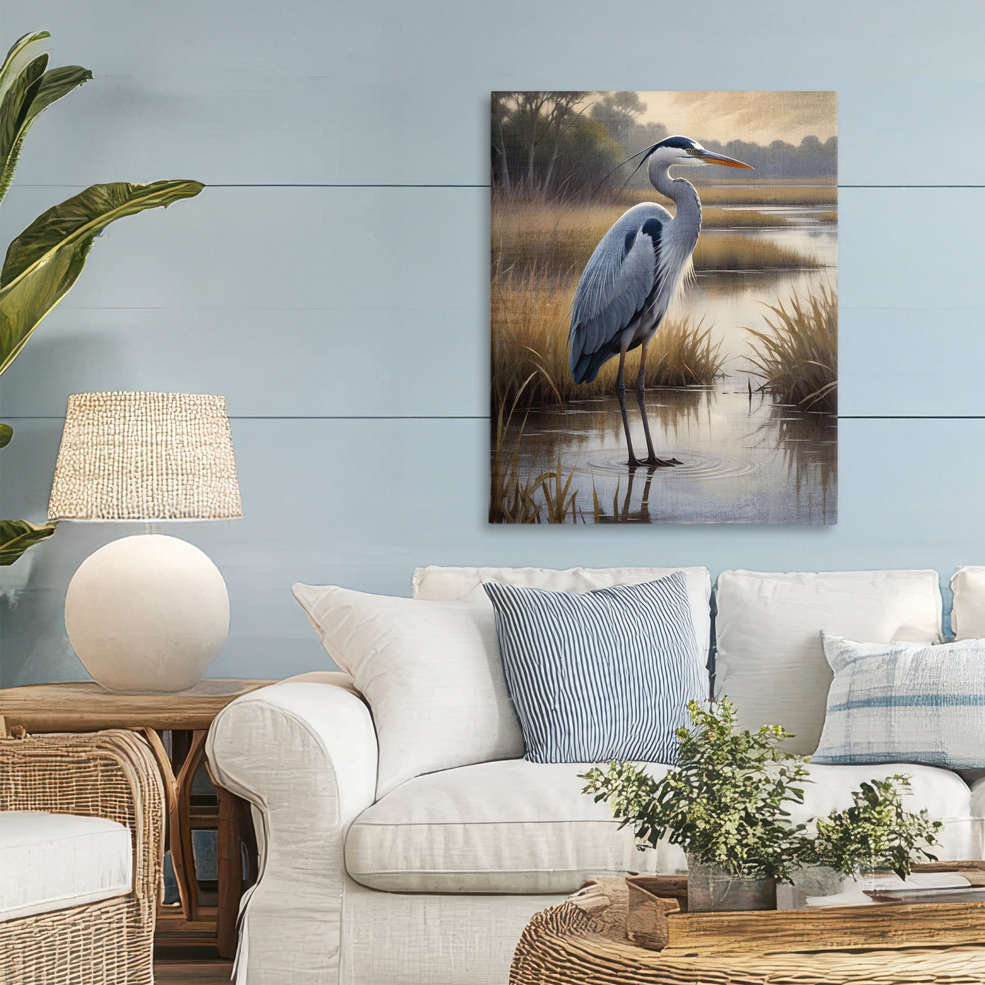 Stupell Industries Heron in Serene Marshlands Canvas Wall Art, design by Susan Arnot