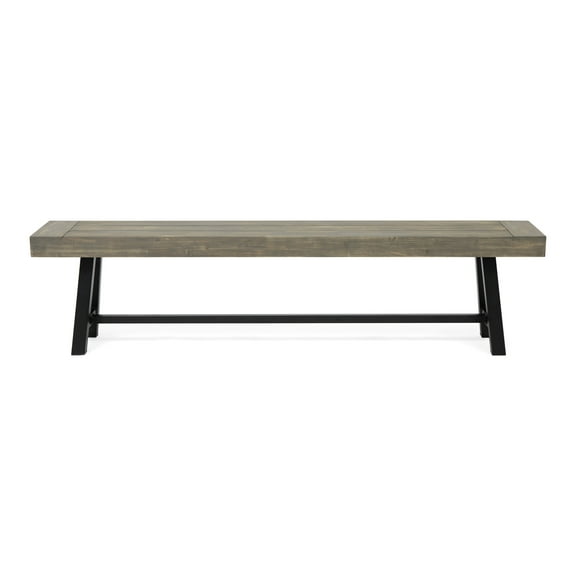 Gray Wood Bench For Gardens And Patios - Versatile Elegant Outdoor Seating Strong Enjoy