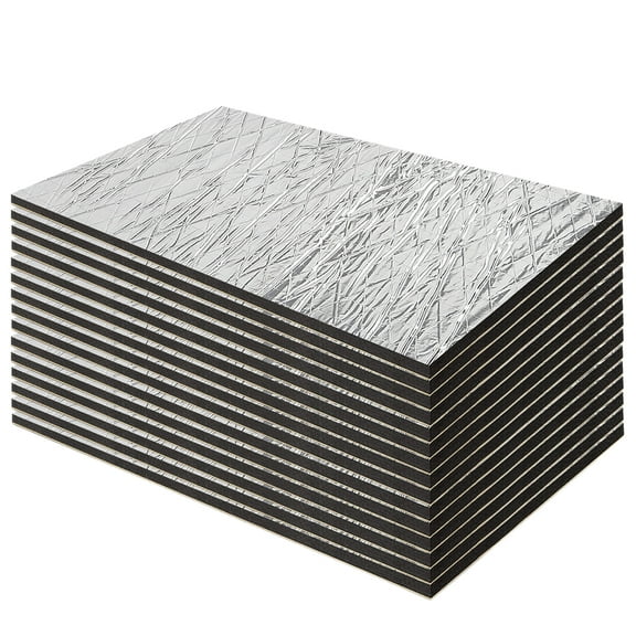 Sound Deading Material for Cars 276 mil(7mm) 16.14 sqft Car Sound Deadening Mat 15.7" × 9.8"  Aluminum Foil Finish Noise Insulation and Vibration Dampening Material(15PCS)